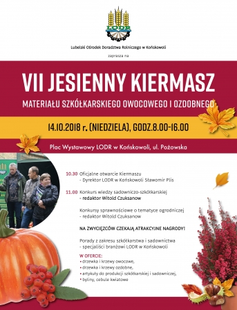 VII Jesienny Kiermasz Materiału Szkółkarskiego Owocowego i Ozdobnego