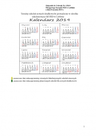 Harmonogram szkoleń dla nowych działkowców