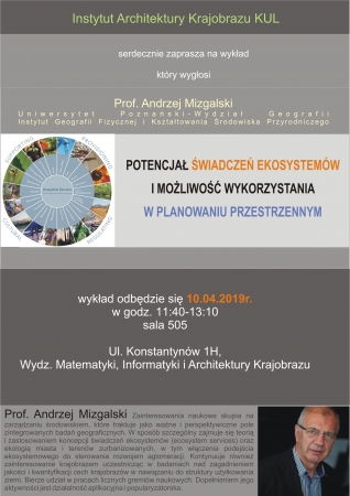 Zaproszenie na otwarty wykład o znaczeniu ekosystemów w planowaniu przestrzennym