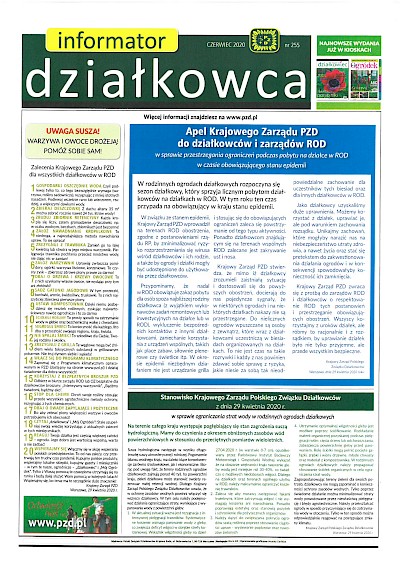 Informator działkowca czerwiec 2020