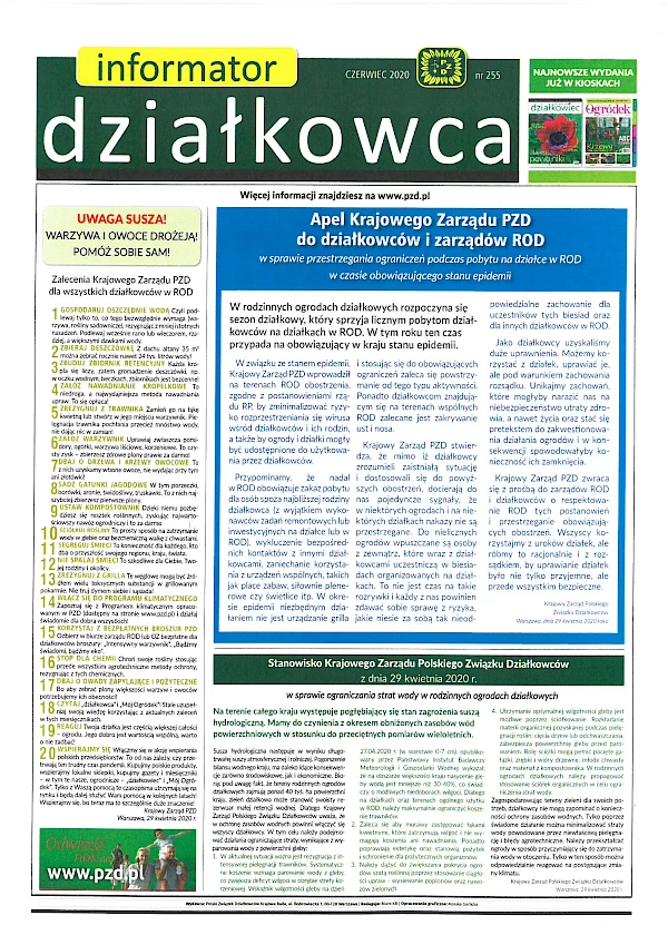 Informator działkowca czerwiec 2020