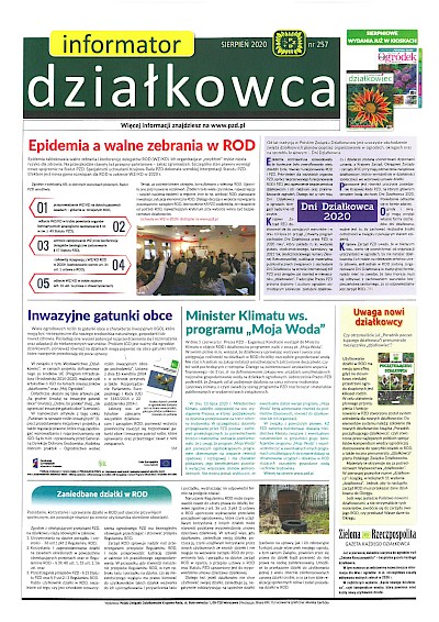 Informator "działkowca" sierpień 2020