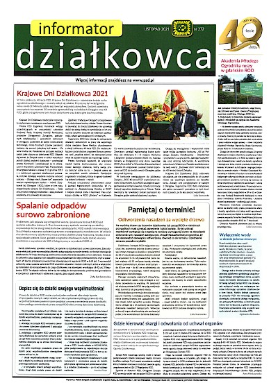 Informator działkowca listopad 2021