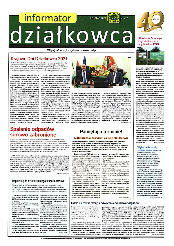 Informator działkowca listopad 2021