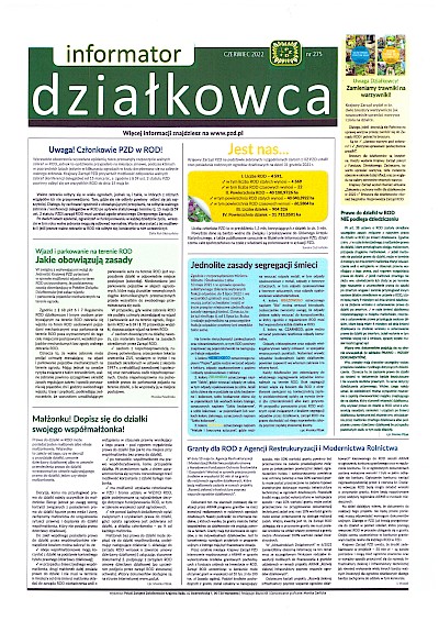 Informator działkowca czerwiec 2022