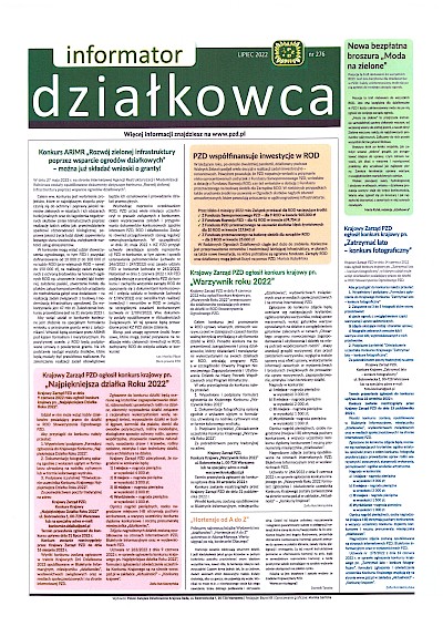 Informator działkowca lipiec 2022