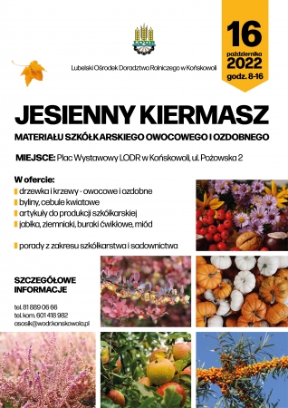 Jesienny Kiermasz Materiału Szkółkarskiego Owocowego i Ozdobnego