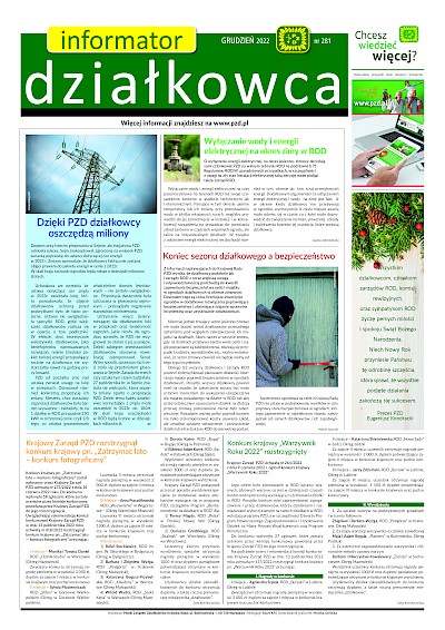 Informator "działkowca" grudzień 2022 - Informator "działkowca" grudzień 2022